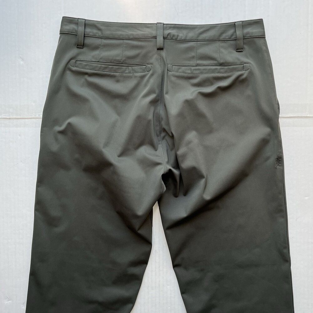 Rhone Commuter Pants Men's 33x30 Olive Green Flat Front Stretch Performance Work - Picture 6 of 16